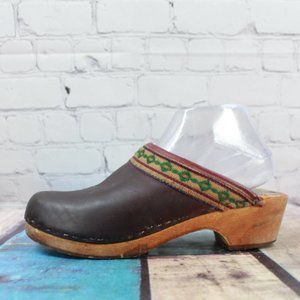 Swedish Clogs Anna Open Back Slip On Shoes Size 9